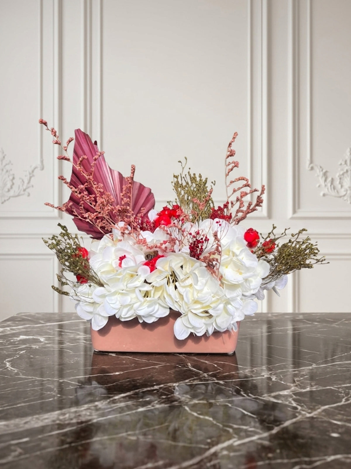 Brume poudrée — bouquet de fleurs éternelles fait main par Pimpas